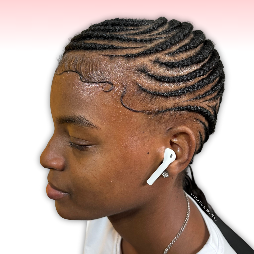 Feed-in cornrow braids